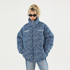 Custom Denim Logo Padded Down jacket
