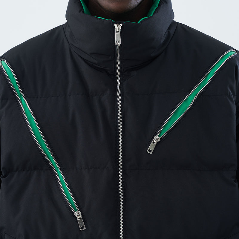 Zipper Layer Down Jacket