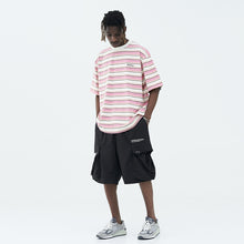 Load image into Gallery viewer, Striped Embroidered Logo Tee
