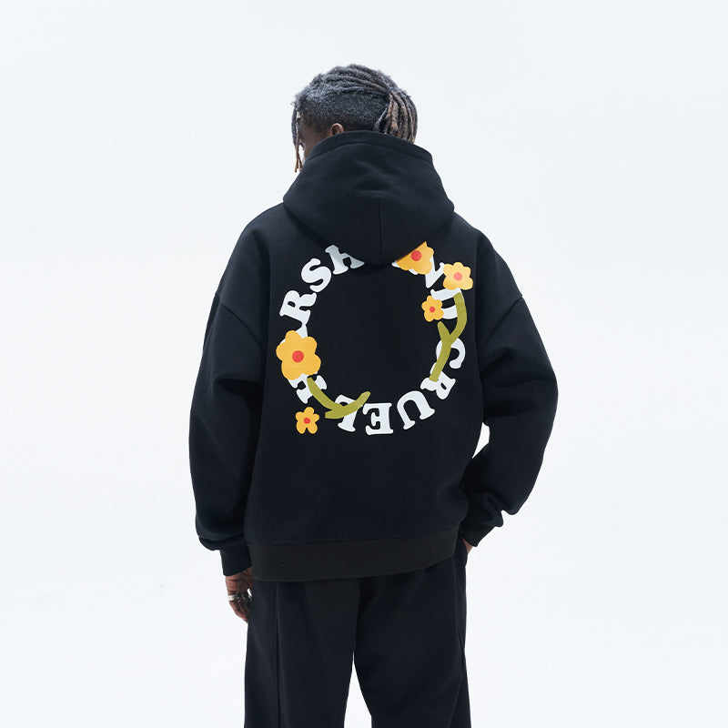 Flower Circle Loose hoodie