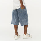 Washed Loose Denim Shorts