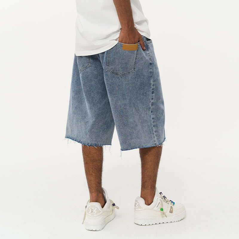 Washed Loose Denim Shorts