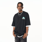 Handpainted Wood Printed Tee