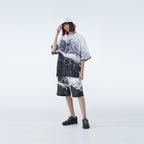 Mountain Print Loose Shorts