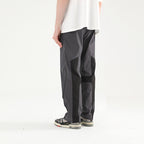 Functional Zipper Nylon Straight Trousers