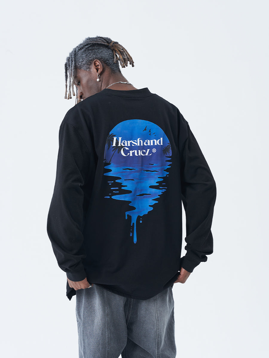 Beach Sunset Print L/S tee