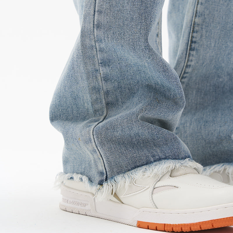 Distressed Loose Flared Denim