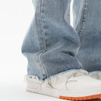 Distressed Loose Flared Denim