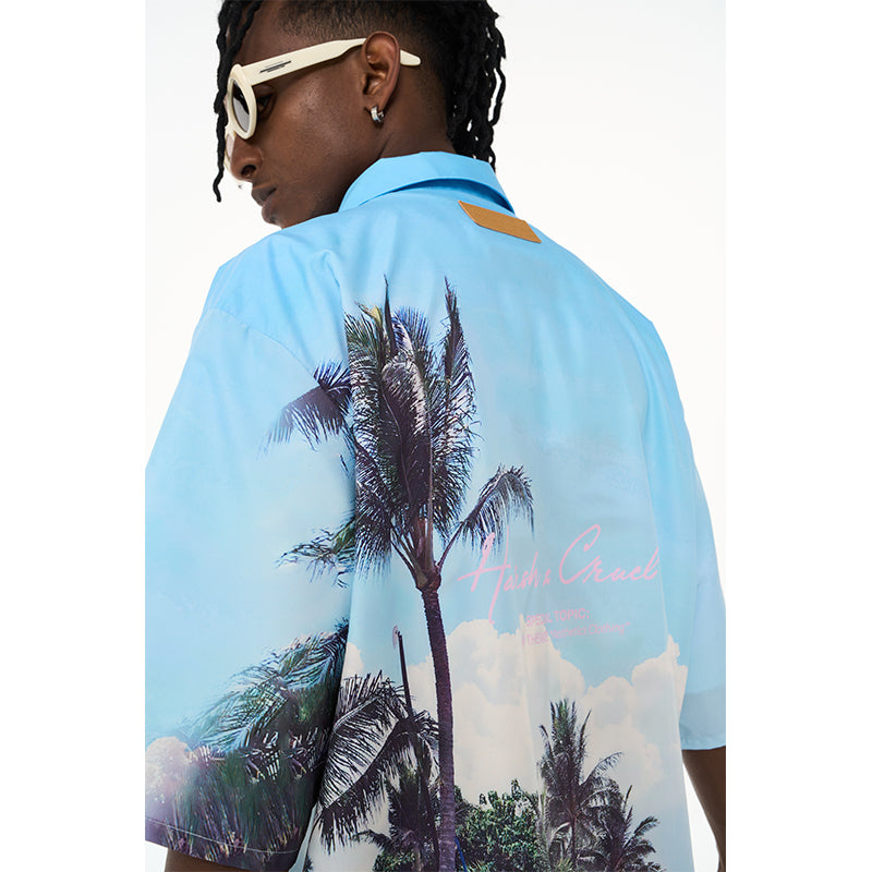 Hawaiian Beach Logo Cuban Shirt