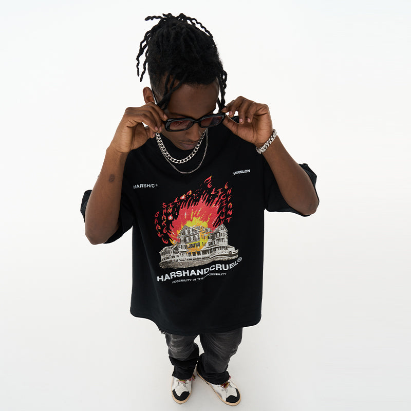 House On Flame Printed Tee