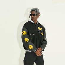 Load image into Gallery viewer, Smiley Face Varsity jacket
