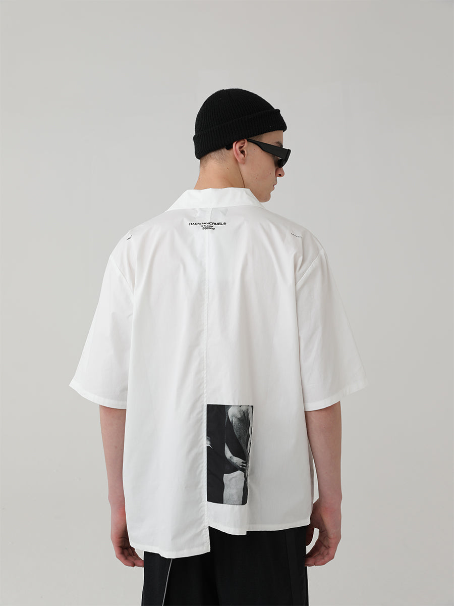 Hollow Asymmetrical Cuban Shirt