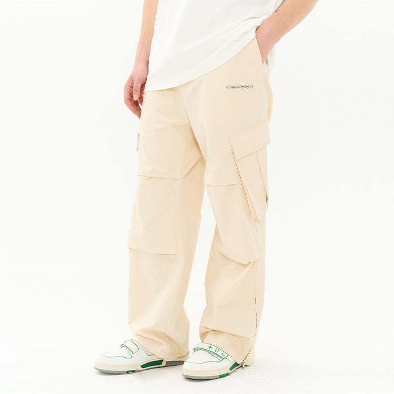 Irregular Pleated Carabiner Loose Trousers
