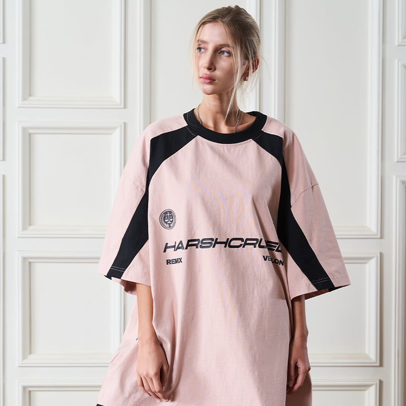 Stitching Round Neck Logo Tee