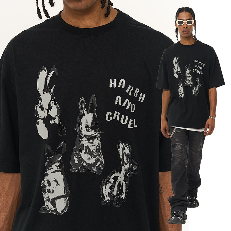 Handpainted Rabbits Logo Printed Tee