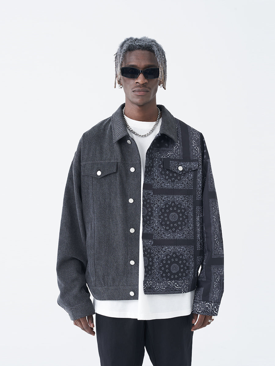 Paisley Stitched Denim Jacket