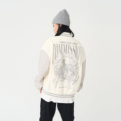 Embroidered Clouds Woolen Varsity Jacket – Harsh and Cruel