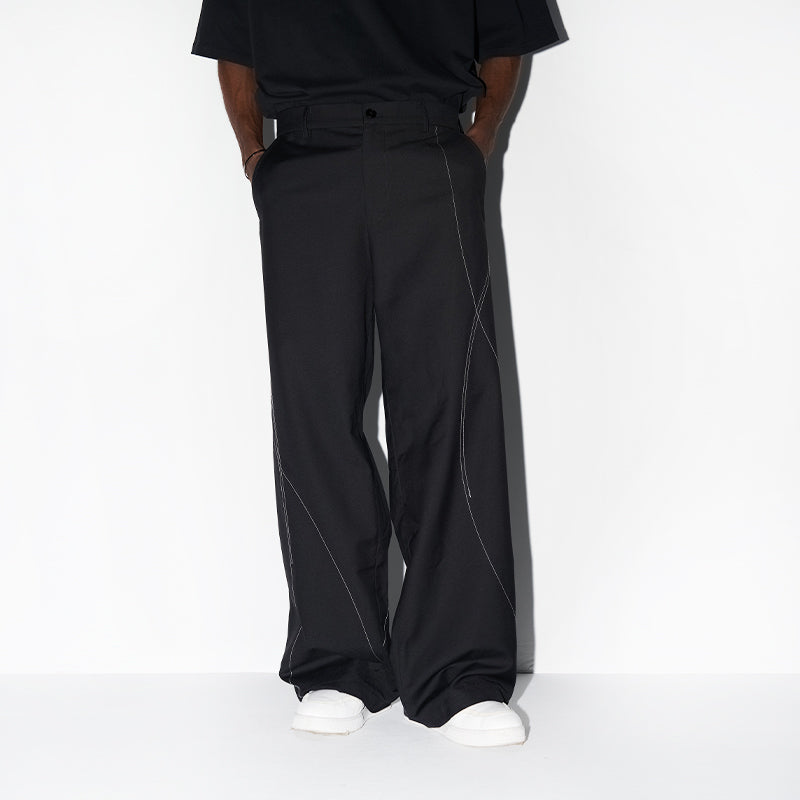 Deconstructed Asymmetric Nylon Pants