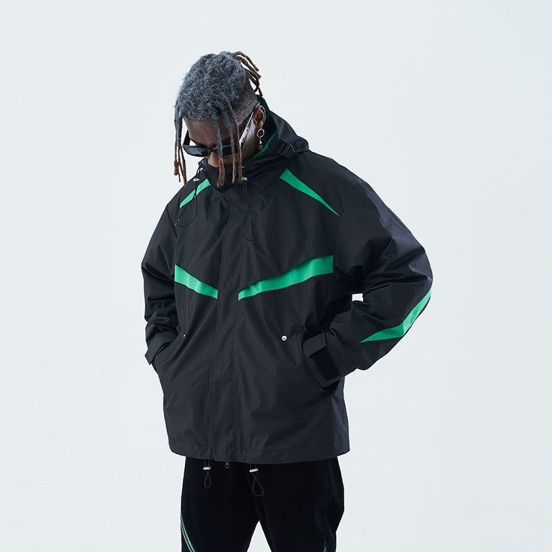 Layered Hooded Down Jacket
