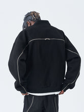 Load image into Gallery viewer, Zipper Woolen Varsity Jacket
