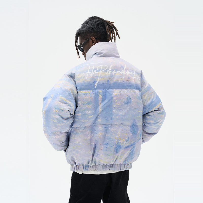 Monet Oil Painting Charing Cross Bridge  Printed Down Jacket