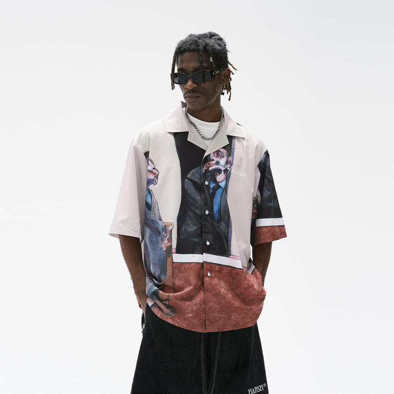 Surrealistic Painting Full Print Cuban Shirt
