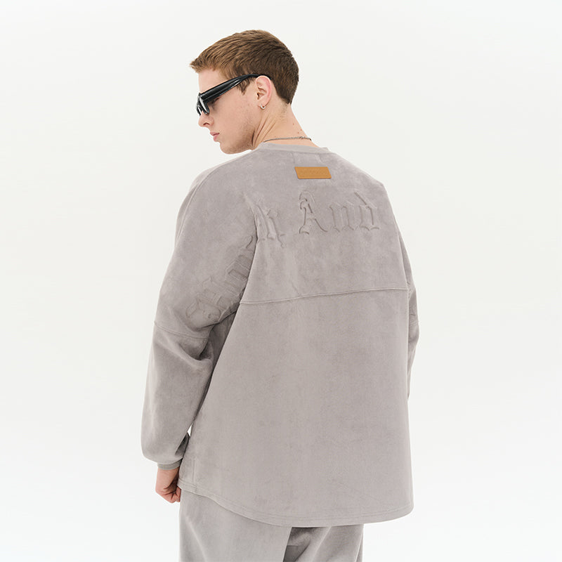 Embossed Gothic Logo Suede L/S Tee