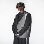 Deconstructed Asymmetric Nylon Blazer