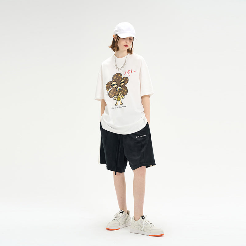 Cartoon Flower Printed Tee