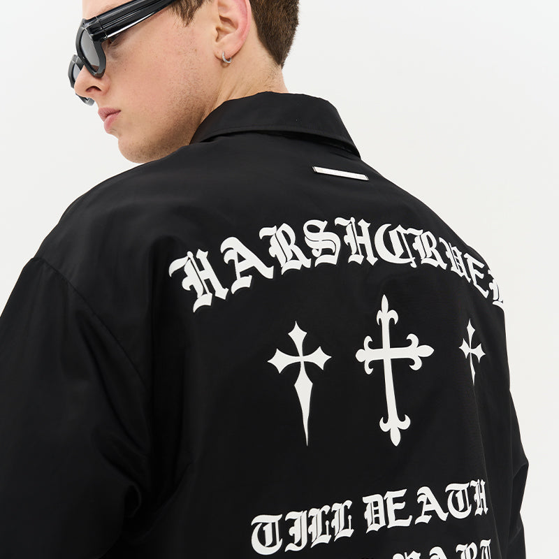 Gothic Crosses Printed L/S Shirt