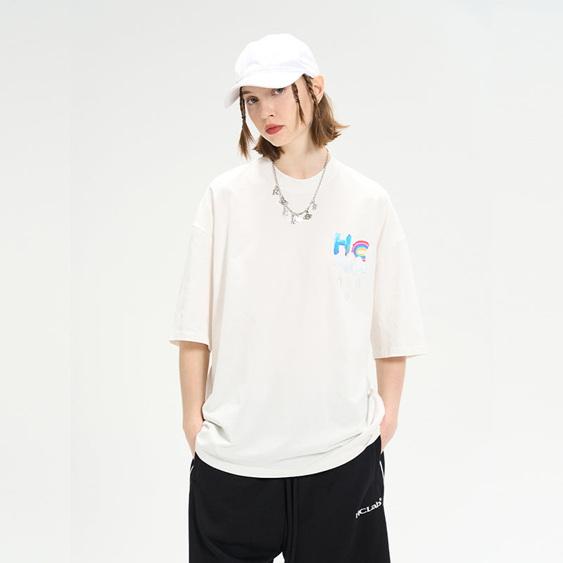 Handpainted Slogan Printed Tee