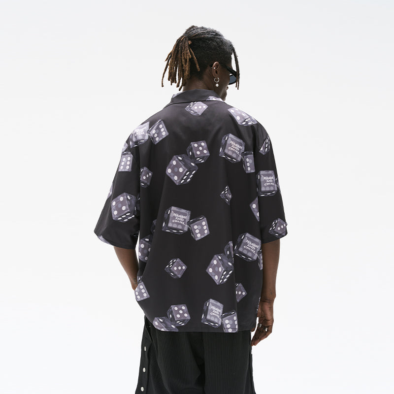 3D Dice Full Print Cuban Shirt