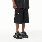 Irregular Pleated Buttons Suit Shorts