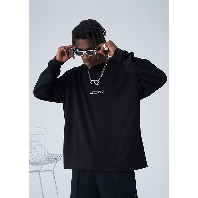 3D Grid Print Long Sleeved Tee