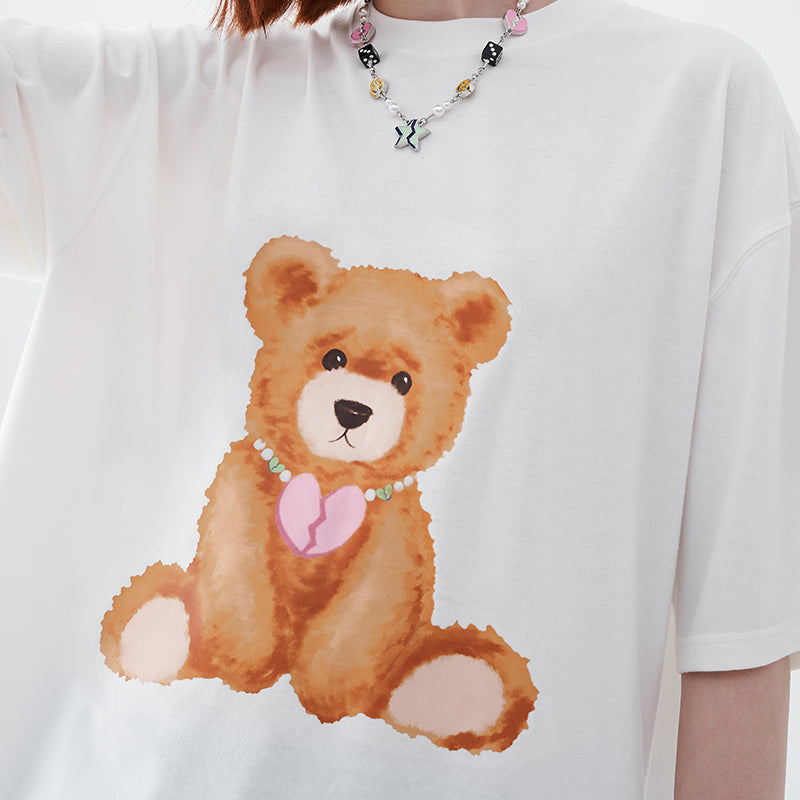Broken Heart Necklace Bear Tee
