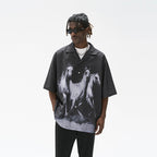 Negative Desert Horses Printed Cuban Shirt