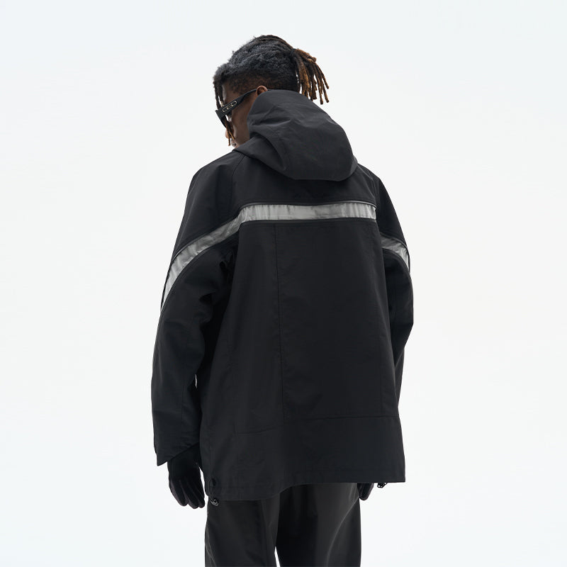 Deconstructed Functional Rubberized Zipper Jacket