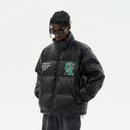 Goth Font Printed Down Jacket