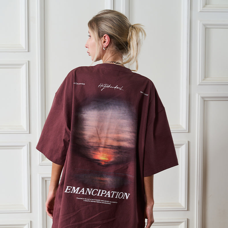 Oil Painting Beach Sunset Tee