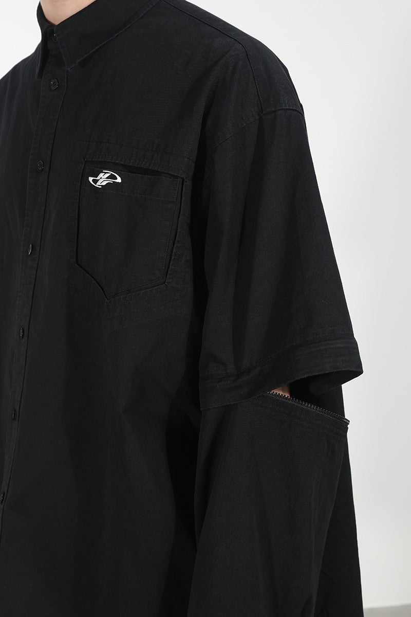Detachable Sleeves Loose Shirt