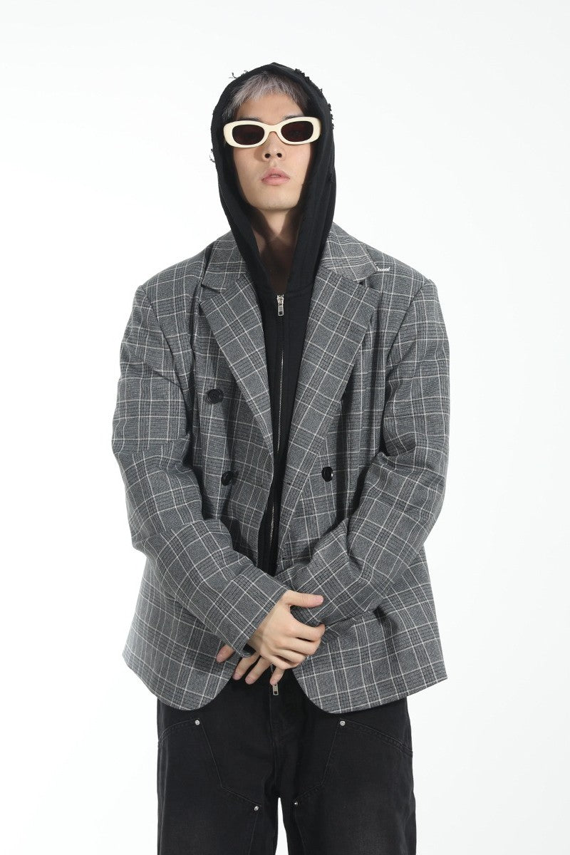 Embroidered Logo Loose Suit Jacket