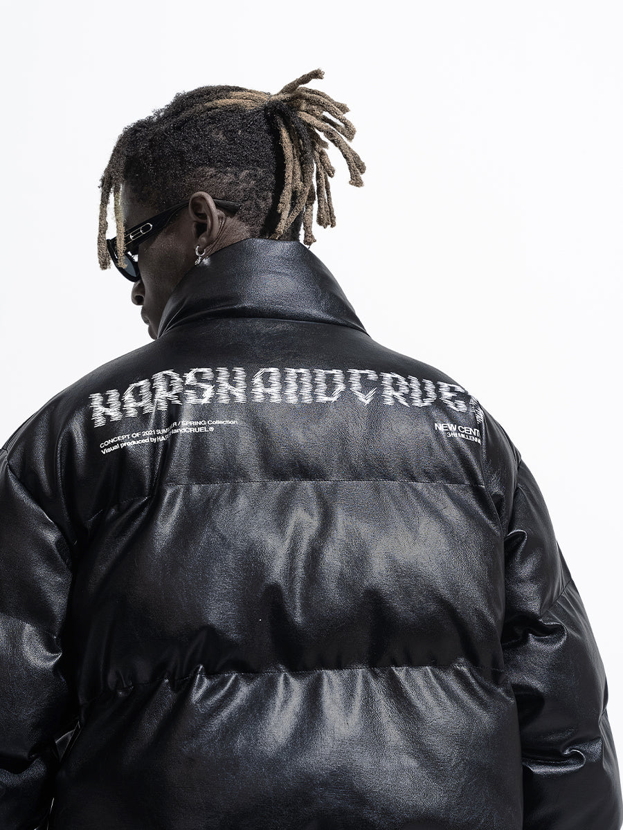 PU Leather Logo Jacket