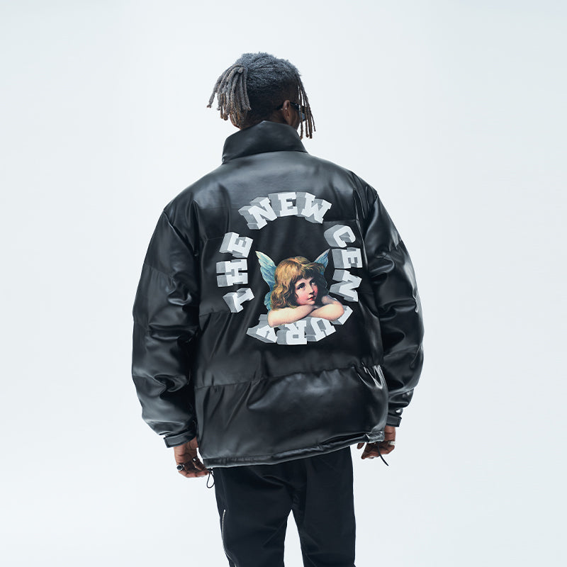 Angels Circle Leather Down Jacket