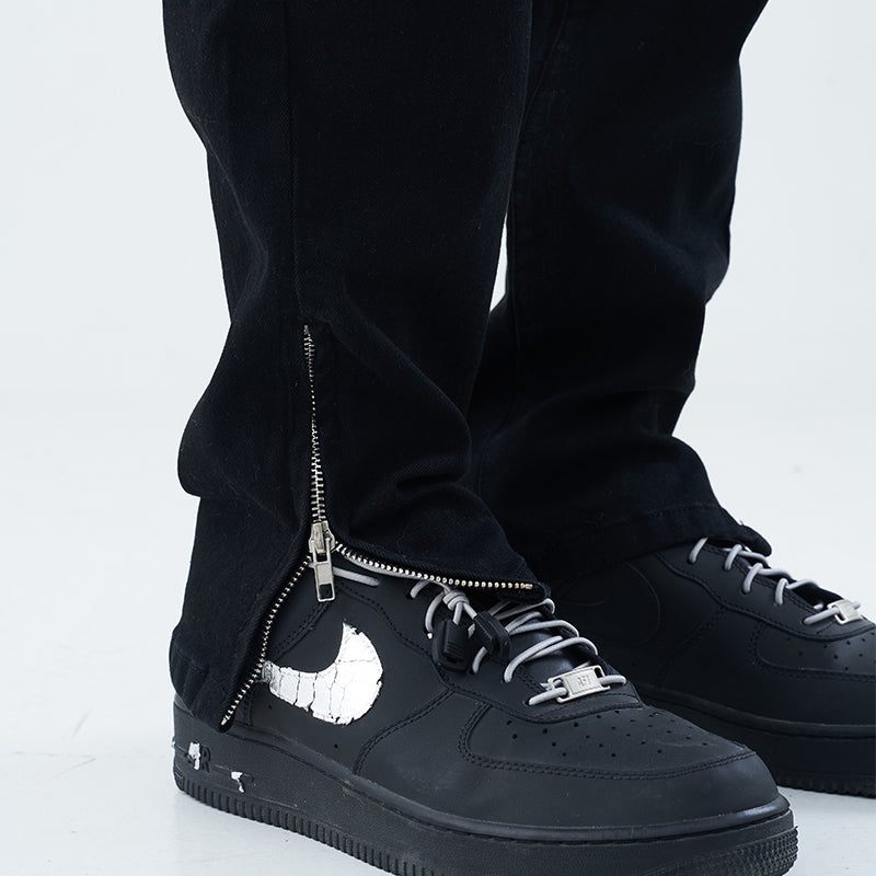 Zipper Straight Denim