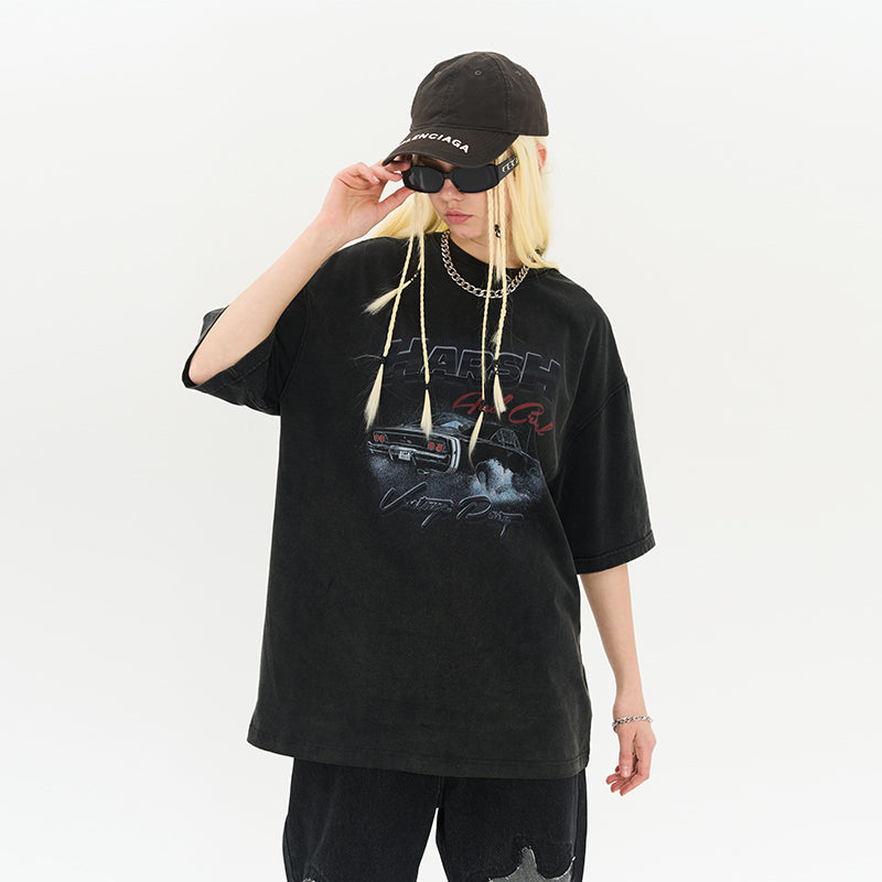 Retro Car Washed Tee