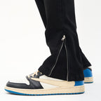 Casual Zipper Flared Denim