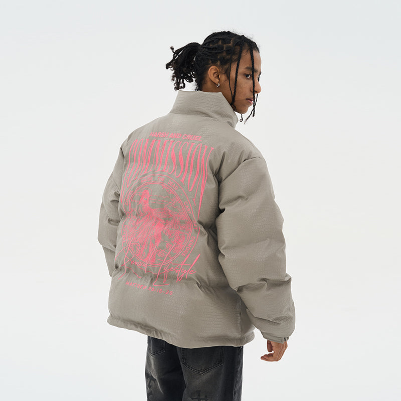 Commission Faux Leather Down Jacket