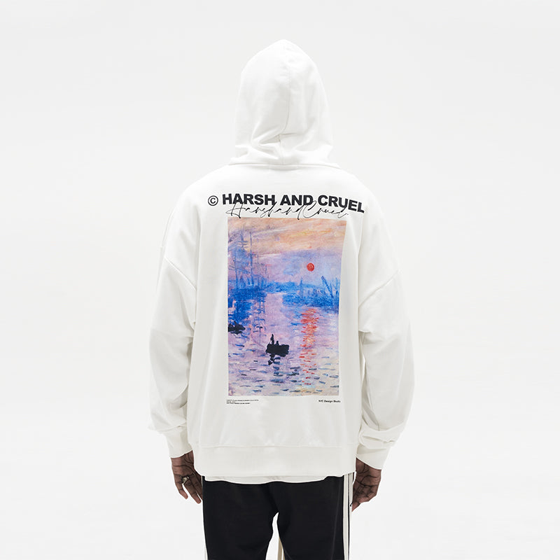 Monet Sunset Oil Painting Hoodie
