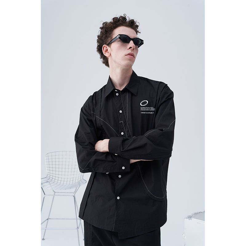 Irregular Layered Logo Shirt