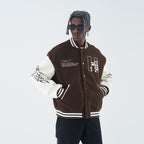 Snake Embroidered Varsity Jacket